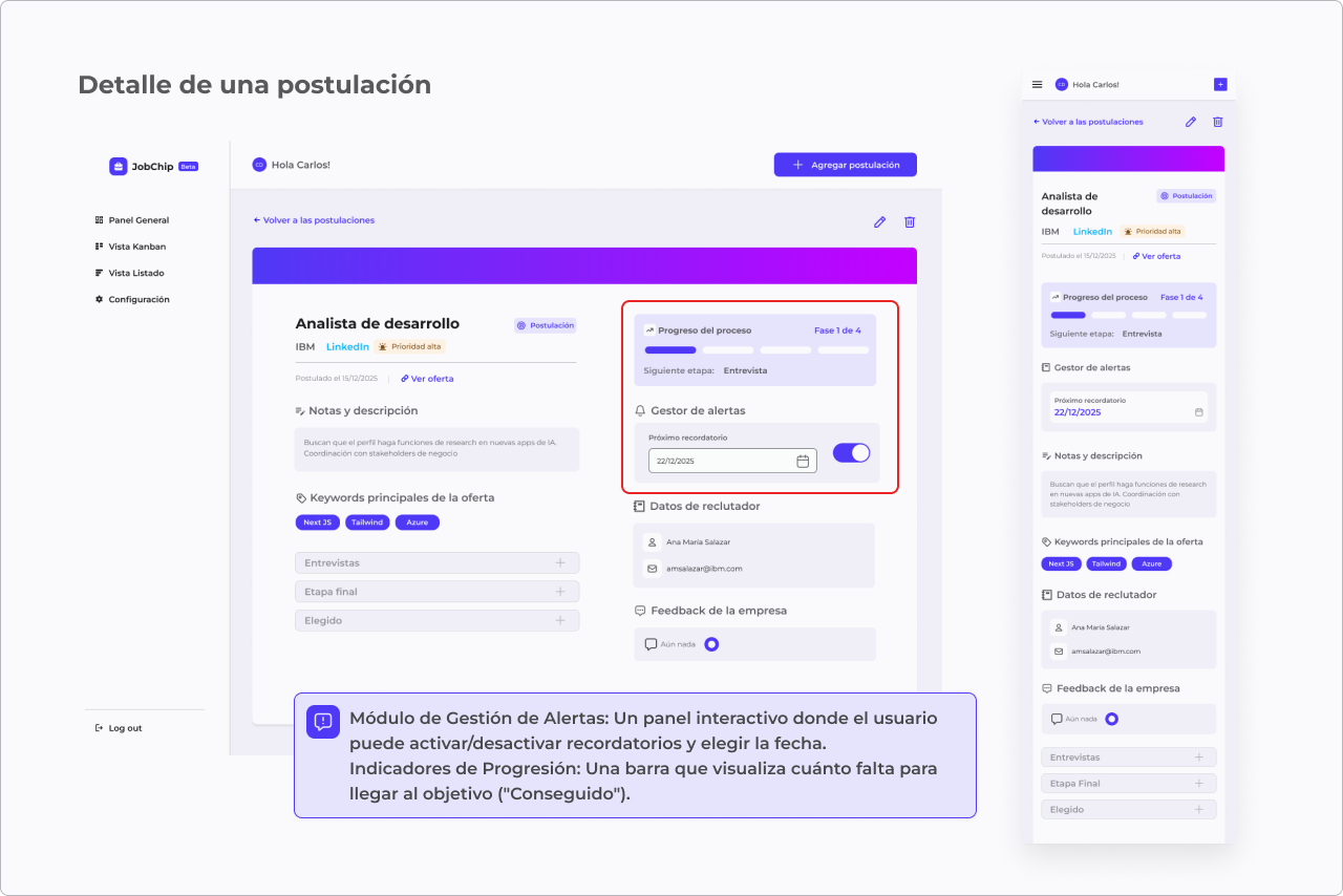 Detalle de una postulación